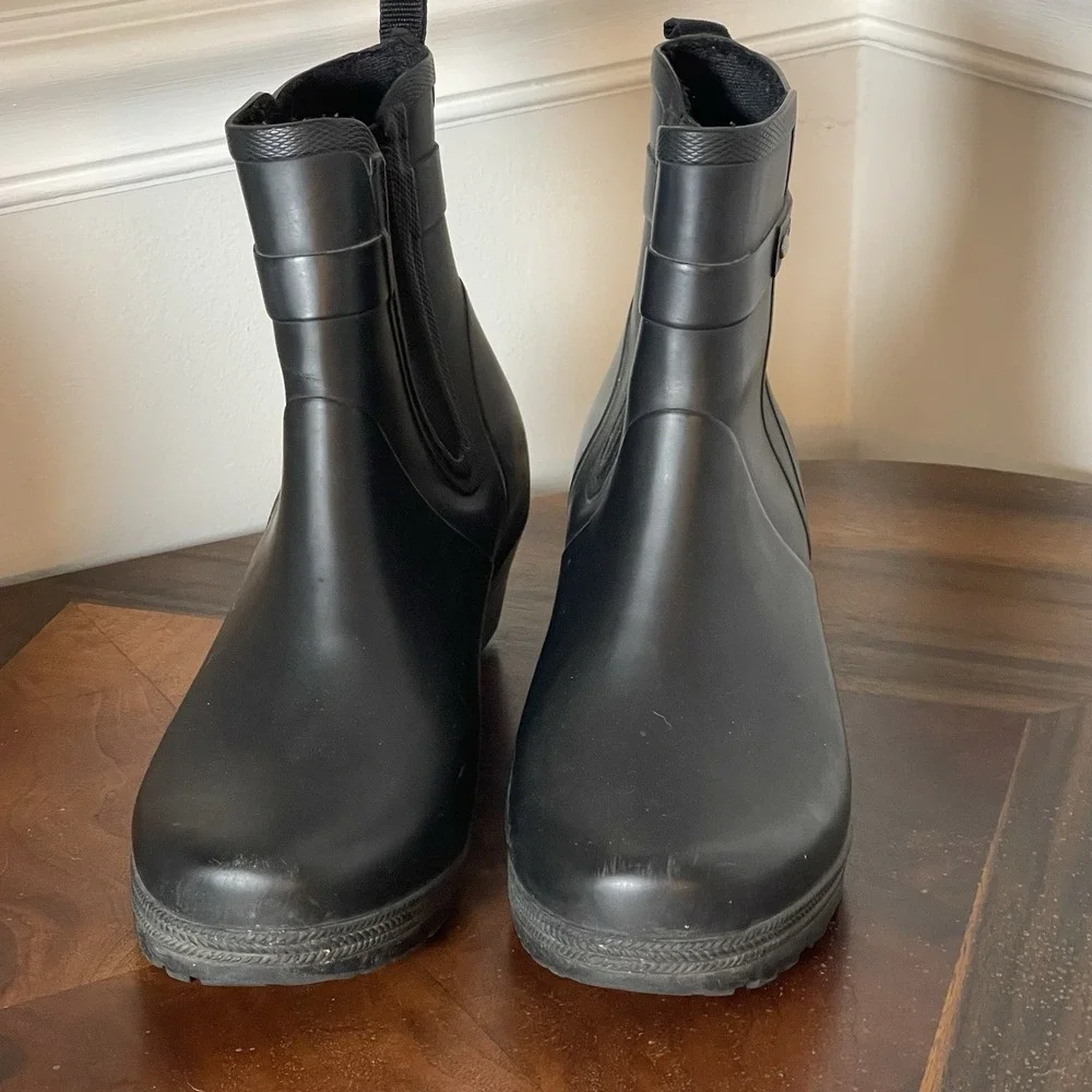 Tretorn‎ Black Waterproof Rain Ankle Boots Chelsea Rubber Women's EU 40 US 9